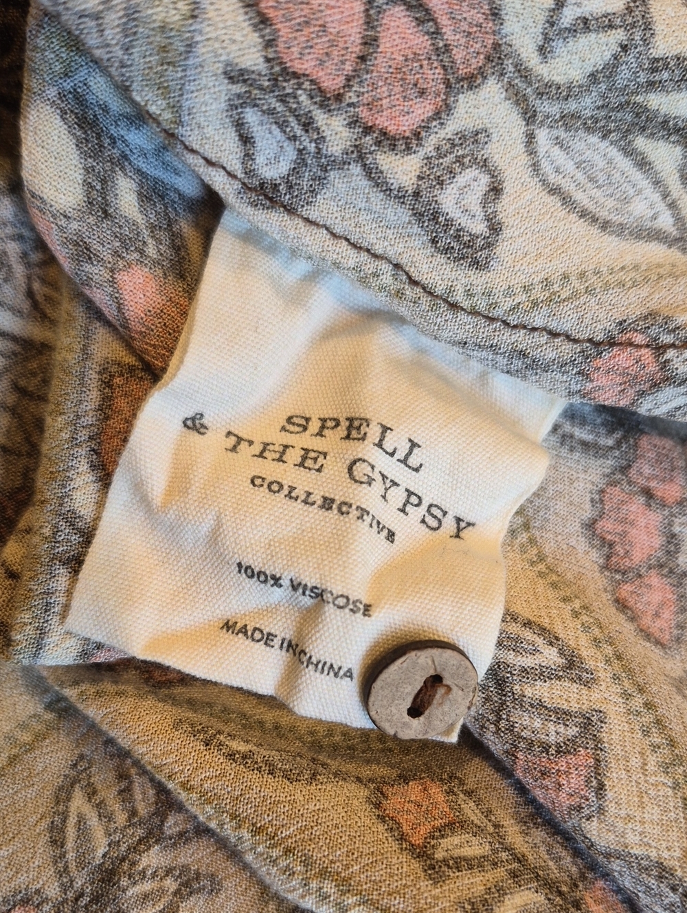 SPELL Spell & the Gypsy Collective Bianca Long Sleeve Floral Tunic Dress, XS - Picture 11 of 15